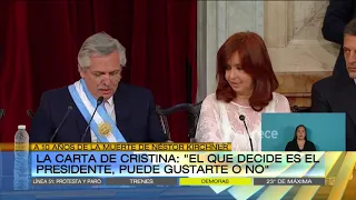 El sentido confuso de la carta de Cristina Kirchner ¿Apoyo o separación de Alberto Fernández?