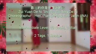 最远的你是我最近的爱(ZUI YUAN DE NI SHI WO ZUI JING DE AI) LINEDANCE|CHOREO BY HERU TIAN(INA)&ERNI JASIN(INA)