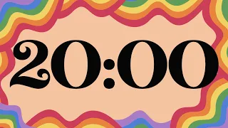 20 Minute Fun Groovy Rainbow Timer (Piano Alarm at End)