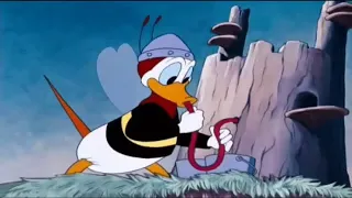 Dessin animé Donald duck avec des abeilles