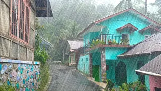 Super heavy rain in my village, Walking in the rain, Instantly falling asleep to the sound of rain