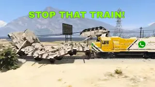 CAN 100+ TANKS STOP THE TRAIN IN GTA 5? ➤ Crazy GTA 5 Challenge