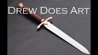 Making Dagger With Copper Guard and Pommel w/ Bloodwood Handle and 1095 High Carbon Steel Blade