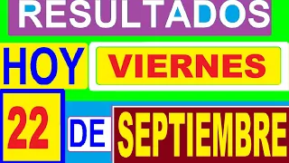 RESULTADOS SORTEOS DE LOTERIAS Y CHANCES DEL viernes 22 de septiembre del 2023 (actual)