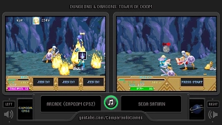 Dungeons & Dragons: Tower of Doom (Arcade vs Sega Saturn) Side by Side Comparison
