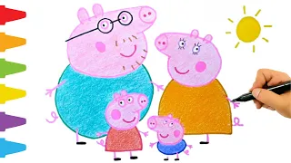 How to Draw Peppa Pig Family Easy Step by Step