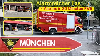 Einsatzfahrten - Feuerwache München - Feuerwehr München - KELF - Löschzug - GW AL - viele Alarme