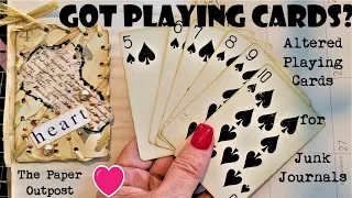 GOT PLAYING CARDS!? How to Make Altered Playing Cards! Junk Journal Ideas! The Paper Outpost! :).
