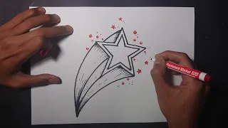 How to Draw Shooting Star - Easy Step by Step Drawing Tutorial for All Ages.