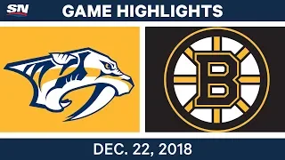 NHL Highlights | Predators vs. Bruins - Dec 22, 2018