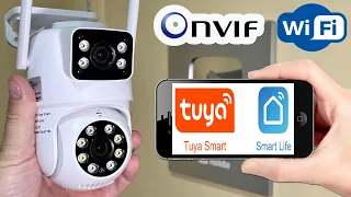 Wifi DUAL CAMERA Tuya Smart Life monitors a person