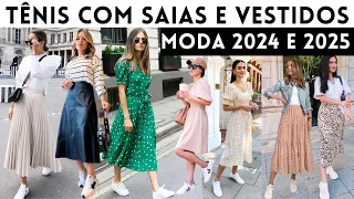 🔴TÊNIS NA MODA: LOOKS ELEGANTES COM SAIAS E VESTIDOS