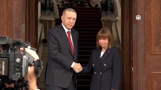 President Erdogan meets with Greek President Sakelaropoulou in Athens