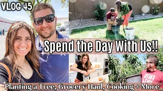 VLOG 45 | Planting a Tree, Grocery Haul, Thrifting, Cooking + More | Spend the Day with Us