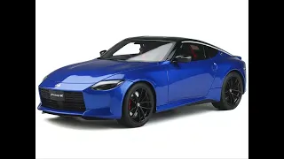 Nissan Z Blue Metallic with Black Top 1/18 Model Car by GT Spirit