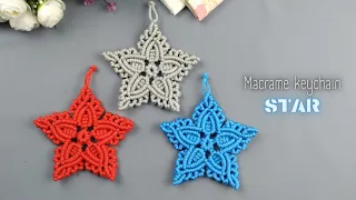 DIY Macrame Keychain Tutorial | Macrame Star with Carving | step by step