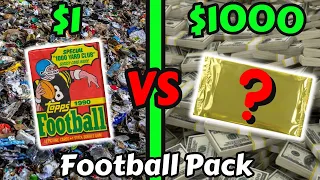 $1 vs $1000 Pack of Football Cards!