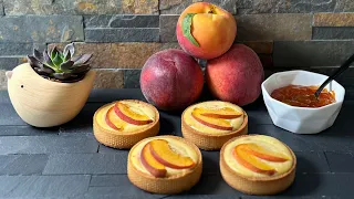 Amazing Peach Tartlets | Peach Coulis | Pastry Cream | Frangipane