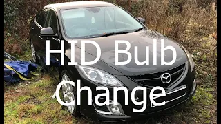 How to remove Mazda 6 HID Bulb Headlight and Front Bumper Removal Bulb Change