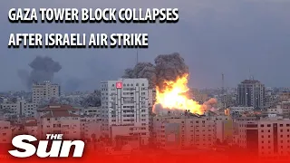 Israel - Hamas War: Gaza tower block collapses in Israeli airstrike