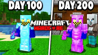 I survived 200 days ALONE in HARDCORE Minecraft...