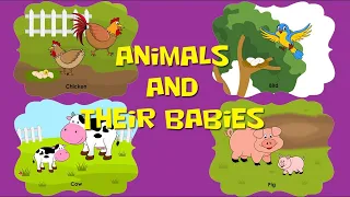 Animals and their babies in English. Животные и их детеныши на английском языке детям