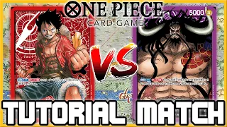 How to Play ONE PIECE TCG!! | Straw Hats VS Animal Kingdom Pirates Starter Decks Tutorial Match!!