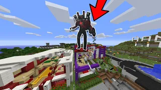 😱TITAN SPEAKER MAN INFECTADO DESTRUYE RANDOM CITY EN MINECRAFT RANDOM📢