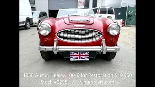 1958 Austin Healey 100-6 Runs and Drives for Restoration $19,950