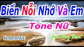 Biển Nỗi Nhớ Và Em - Karaoke - Tone Nữ - Nhạc Sống - gia huy beat