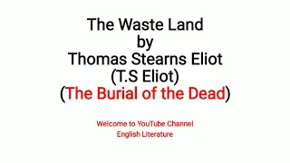 The Waste Land by T S Eliot Urdu Hindi | The Burial of the Dead Line 31 to 42 Lec 5