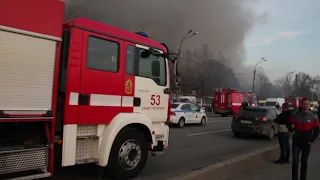 Пожар на Невской мануфактуре,тушение с вертолетов