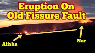 Eruption Everywhere Follows Old Fissure Fault/ Iceland Fagradalsfjall Geldingadalir Volcano