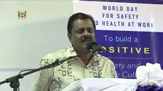 Fijian Minister for Employment Parveen Bala officiates the 2022 World Day for Safety  Health at Work