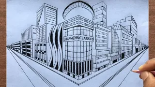 How to Draw a Town using Two-Point Perspective: Step by Steps