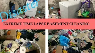 EXTREME CLEAN WITH ME | TIME LAPSE CLEANING BASEMENT | WORST BASEMENT EVER