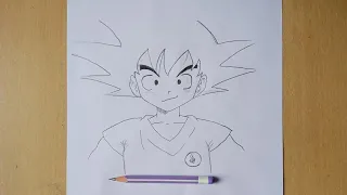Anime drawing | How to draw kid Goku step- by-step