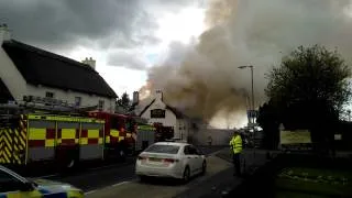 Souter Johnies Kirkoswald roof fire 18th April Video 3