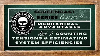 Screencast Series: Mechanical Advantages: Part 1- Counting Tensions & Estimating System Efficiencies