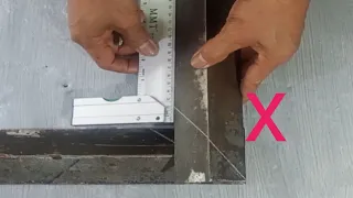 Cutting trick angle iron for 90° angle precise result. beginners tips.