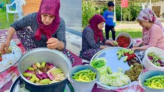 ODUN ATEŞİNDE KUZU ETİ LAHANA SARMASI YAPIMI | KÖYDE EN SEVDİĞİMİZ YEMEK Village Life Vlog