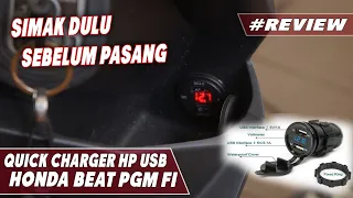 PASANG CHARGER HP DI MOTOR BEAT FI || REVIEW QUICK CHARGER USB HANDPHONE