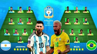 Messi vs Neymar | Argentina 🇦🇷 vs 🇧🇷 Brazil | International Cup Final Match | DLS 24 Gameplay