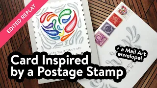 🔴 EDITED REPLAY - Valentine's Day Card Series 2023 - Day 2 - Postage Stamp Inspired Card & Envelope