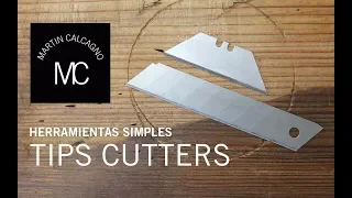 Tips con hojas de cutter.