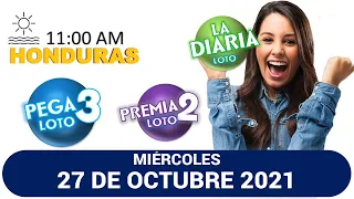 Sorteo 11 AM Resultado Loto Honduras, La Diaria, Pega 3, Premia 2, MIÉRCOLES 27 de octubre 2021