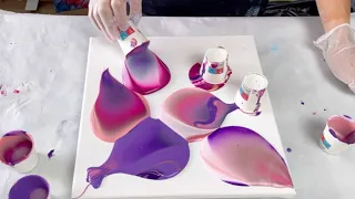 Flip Cup Chameleon Pour ~ BEAUTIFUL CELLS ~ acrylic paint pouring ~ abstract fluid art