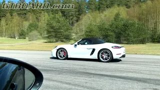 Porsche 718 Boxster S 350 HP vs Porsche Panamera Turbo 550 HP [4k]