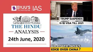 'The Hindu' Analysis for 24th June, 2020. (Current Affairs for UPSC/IAS)