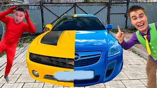 Camaro TURNED in Opel Insignia OPC! Mr. Joe found Magic Blanket VS Red Man on Corvette for Kids
